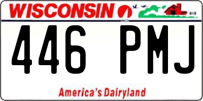 WI license plate 446PMJ