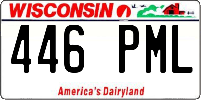 WI license plate 446PML