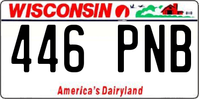 WI license plate 446PNB
