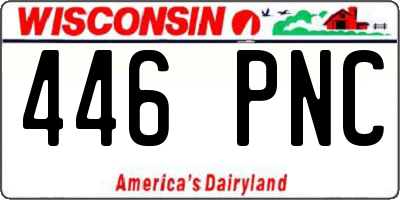 WI license plate 446PNC