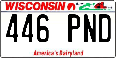 WI license plate 446PND