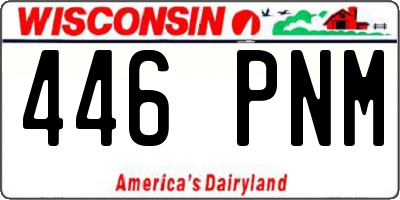 WI license plate 446PNM