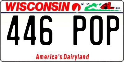 WI license plate 446POP