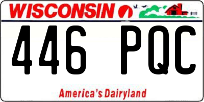 WI license plate 446PQC