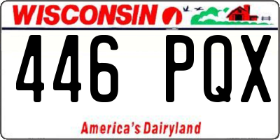 WI license plate 446PQX