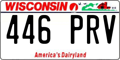 WI license plate 446PRV
