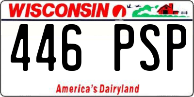 WI license plate 446PSP