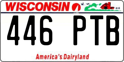WI license plate 446PTB