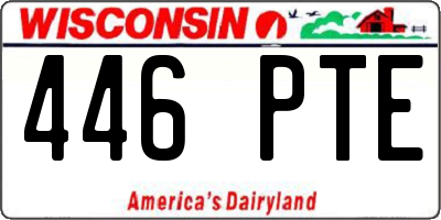 WI license plate 446PTE