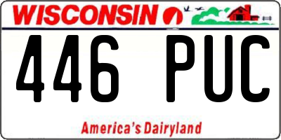 WI license plate 446PUC