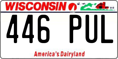WI license plate 446PUL