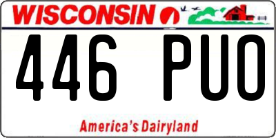 WI license plate 446PUO