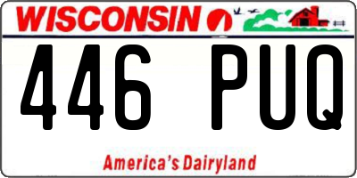 WI license plate 446PUQ