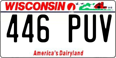 WI license plate 446PUV