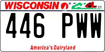 WI license plate 446PWW