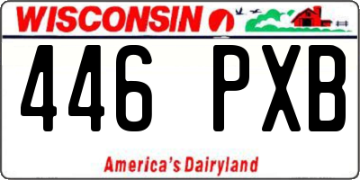 WI license plate 446PXB