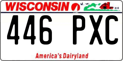 WI license plate 446PXC