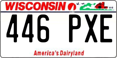 WI license plate 446PXE
