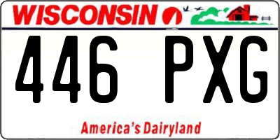WI license plate 446PXG
