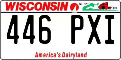 WI license plate 446PXI