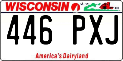 WI license plate 446PXJ