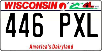 WI license plate 446PXL