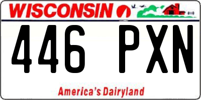 WI license plate 446PXN