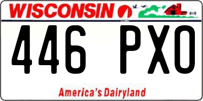WI license plate 446PXO