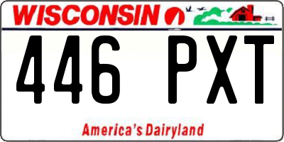 WI license plate 446PXT