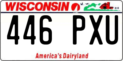 WI license plate 446PXU