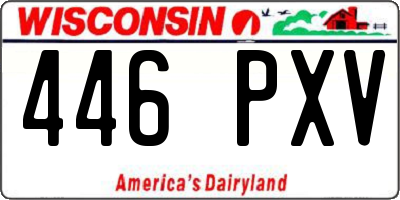 WI license plate 446PXV