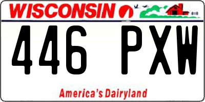 WI license plate 446PXW