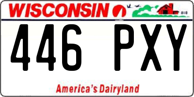 WI license plate 446PXY