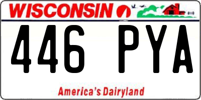 WI license plate 446PYA