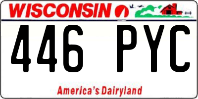 WI license plate 446PYC