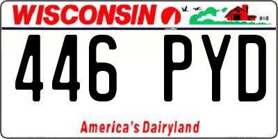 WI license plate 446PYD