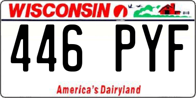 WI license plate 446PYF