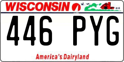 WI license plate 446PYG