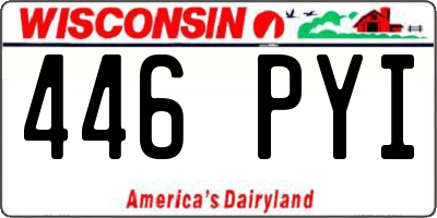 WI license plate 446PYI