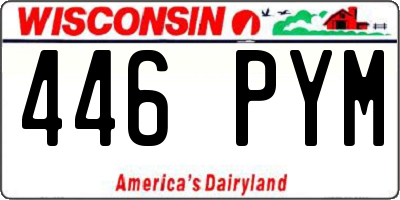 WI license plate 446PYM