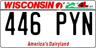 WI license plate 446PYN