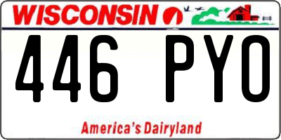 WI license plate 446PYO