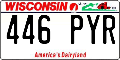 WI license plate 446PYR