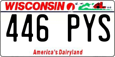 WI license plate 446PYS