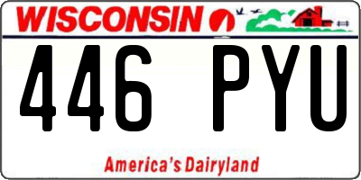 WI license plate 446PYU