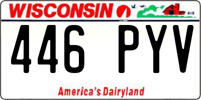 WI license plate 446PYV