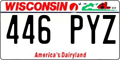 WI license plate 446PYZ