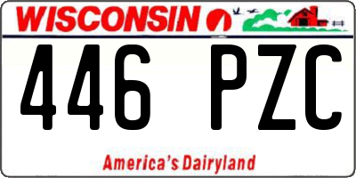 WI license plate 446PZC