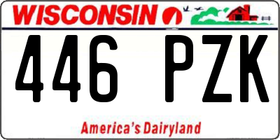 WI license plate 446PZK