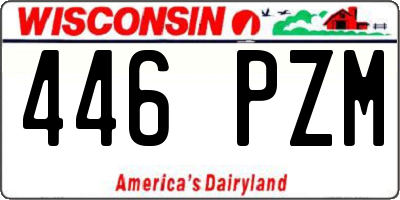WI license plate 446PZM